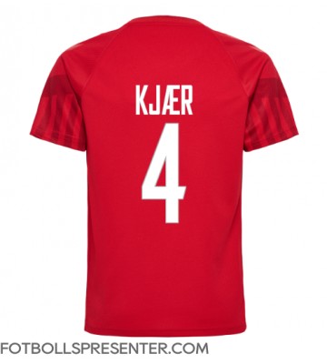 Danmark Simon Kjaer #4 Hemma Matchtröja VM 2022 Kortärmad